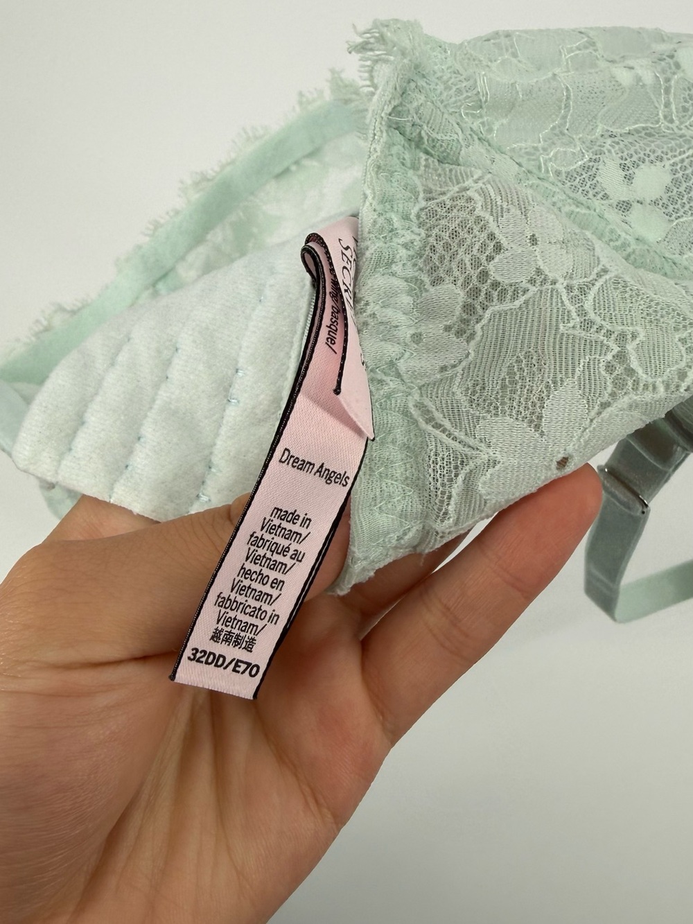 Victoria's Secret Dream Angels Green Lace Longline Bra 32DD Underwire Balconette - Picture 4 of 4